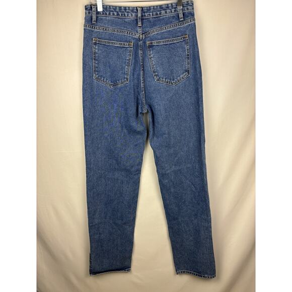 Pretty Little Thing Women’s Blue Split Hem Straight Leg Jeans Sz 6 NWT - Picture 5 of 9